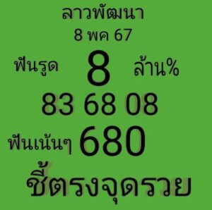 แนวทางหวยลาว 8/5/67 ชุดที่ 5