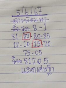 แนวทางหวยลาว 5/6/67 ชุดที่ 1
