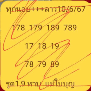 แนวทางหวยฮานอย 10/6/67 ชุดที่ 6