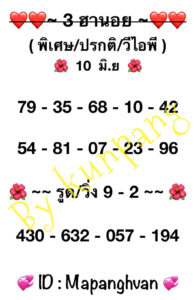 แนวทางหวยฮานอย 10/6/67 ชุดที่ 7