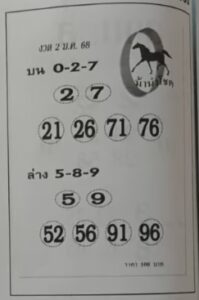 หวยม้านำโชค 2/1/68