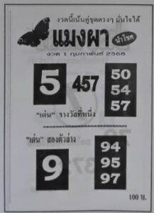 หวยแมงผา 1/2/68