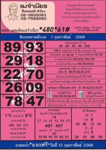 หวยแม่จำเนียร 1/2/68