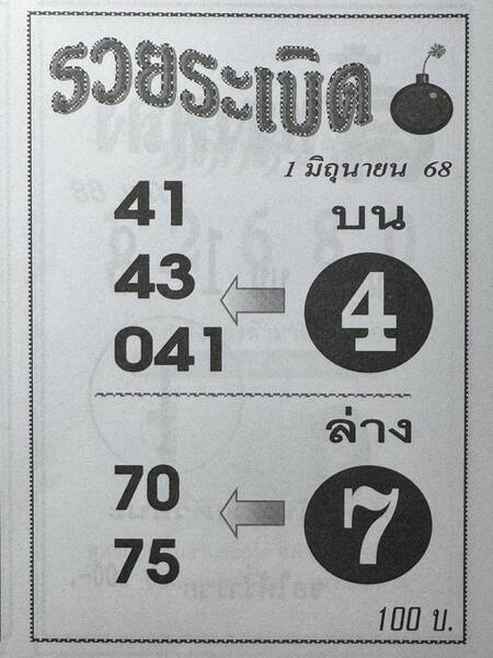 หวยรวยระเบิด 1/6/68