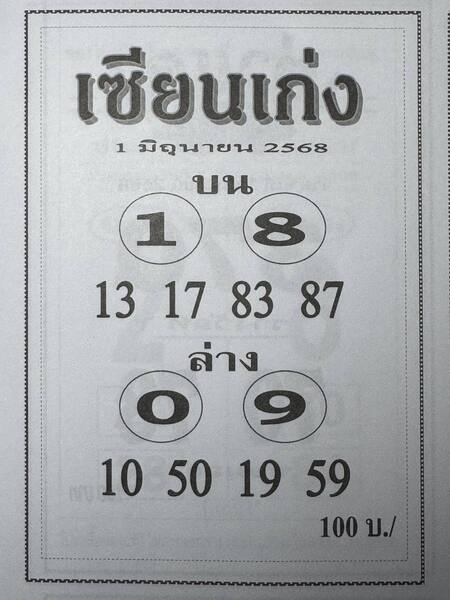 หวยเซียนเก่ง 1/6/68
