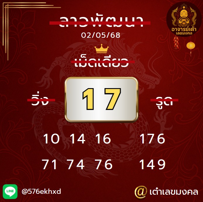 แนวทางหวยลาว 2/5/68