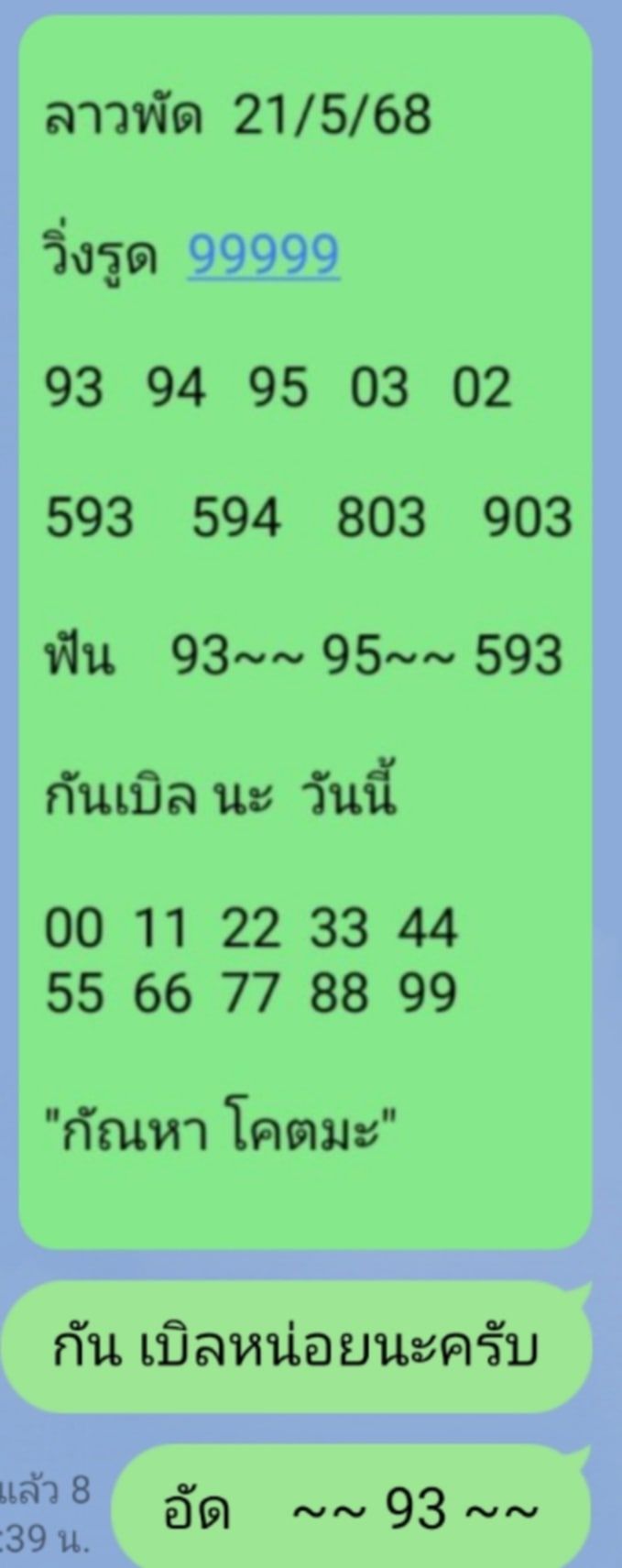 แนวทางหวยลาว 21/5/68