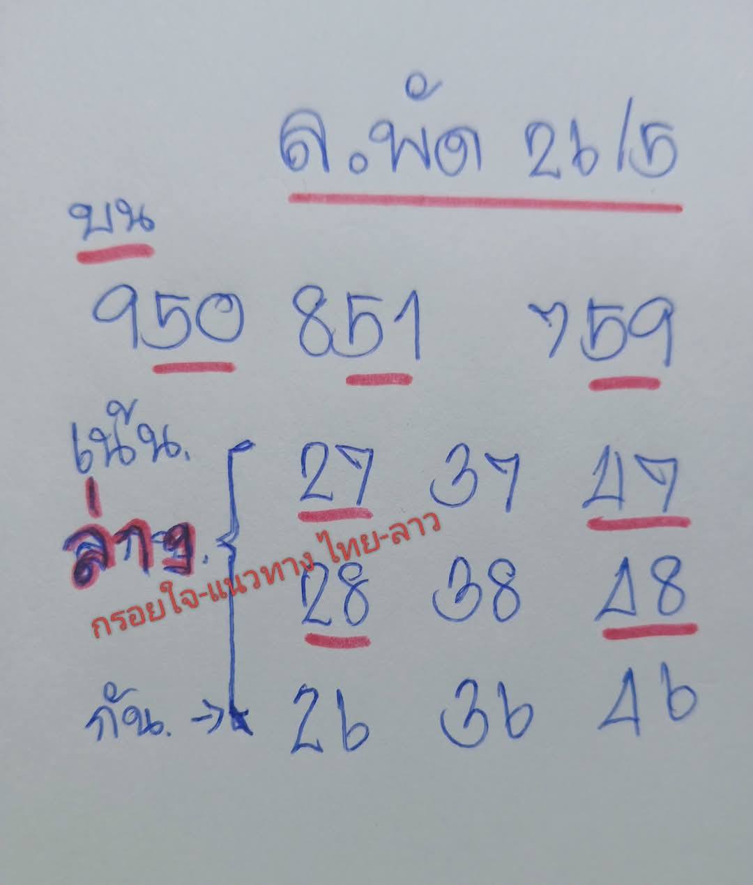 หวยลาว 26-5-68-7