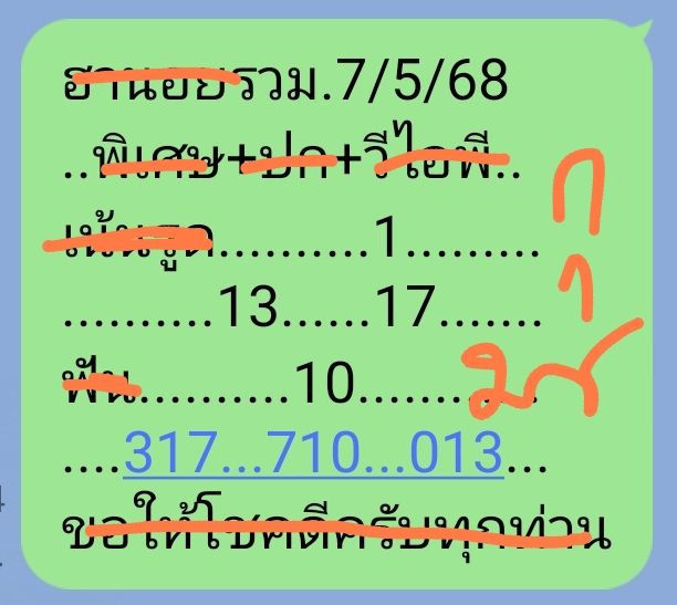 แนวทางหวยฮานอย 7/5/68-2